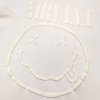 NIRVANA - BLACK HAPPY FACE (HI-BUILD) (WHITE-ON-WHITE) -TRIKO