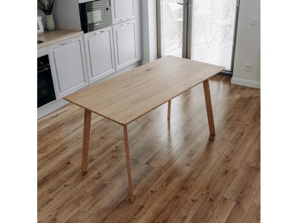 Dubový jídelní stůl 40x700x1400 mm | S nohy, ošetřený olejem Saicos | Obdélníkový