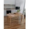 Obdélníkový jídelní stůl 20x700x1400 mm | Rybí kost | S nohy, ošetřený olejem Saicos