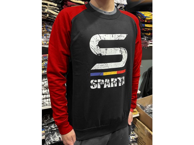 Doprodej - Mikina bez kapuce - černočervená -  "S"