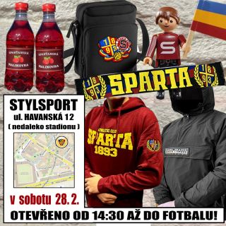 V dnes bude Stylsport otevřený od 14:30 až do fotbalu do 17:30. Skladem máme řadu zajímavých sparťanských novinek. ul....