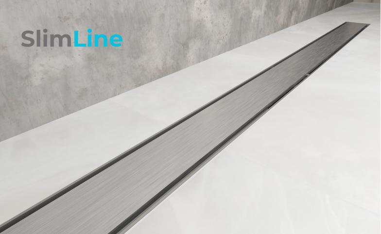Sprchový žlab SlimLine – úzký profil v moderní koupelně