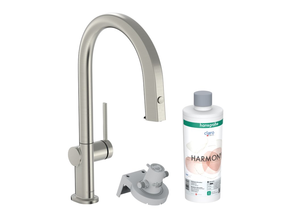 Hansgrohe Aqittura M91 FilterSystem 210, vytažitelný výtok, 1jet, startovací sada, vzhled nerezu 76801800