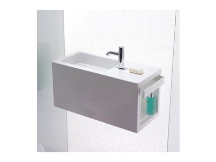 Alape WP.XS 1 - Umyvátko se skříňkou 600x268 mm, levé, bílá 5072800000
