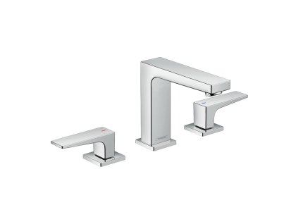 Hansgrohe Metropol Tříotvorová umyvadlová baterie 110 s plnými pákami a odtokovou soupravou Push-Open, chrom 32514000