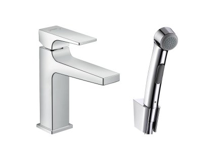 Hansgrohe Metropol Umyvadlová baterie s plnou pákou, ruční sprchou Bidette a sprchovou hadicí 160 cm, chrom 32522000