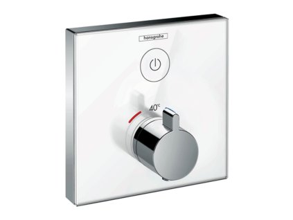Hansgrohe ShowerSelect Glass termostat pod omítku pro 1 spotřebič, bílá/chrom 15737400