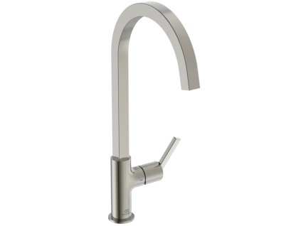 Ideal Standard Gusto - Dřezová baterie s vysokým hranatým otočným výtokem, ušlechtilá ocel BD411GN