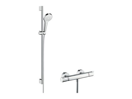 Hansgrohe Croma Select S Vario sprchová souprava na stěnu s termostatem Ecostat Comfort a sprchovou tyčí 90 cm, bílá/chrom 27014400