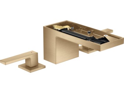 AXOR MyEdition 3-otvorová umyvadlová baterie 70 s odtokovou soupravou Push-Open bez destičky, kartáčovaný bronz 47052140