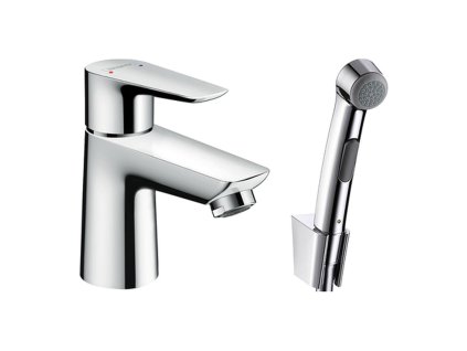 Hansgrohe Talis E Páková umyvadlová baterie s ruční sprchou Bidette a sprchovou hadicí 160 cm, chrom 71729000