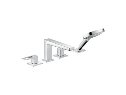Hansgrohe Metropol Čtyřotvorová baterie na okraj vany s třmenovými pákami, chrom 74553000