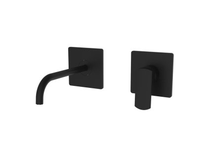 Teorema Edge- Umyvadlová baterie pod omítku, komplet, výtok 220 mm, výpusť CLICK černá 8E318BB