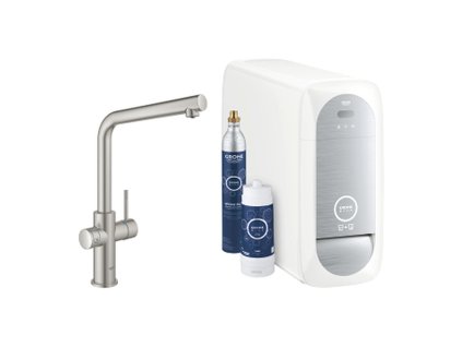 GROHE Blue Home - Štartovacia sada s výpusťou v tvare L, supersteel 31454DC1