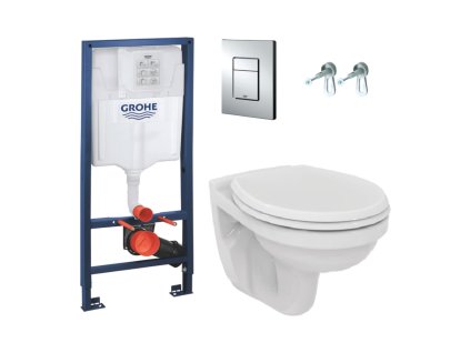 GROHE G+V 1 - set 5v1- Rapid SL pro WC + tlačítko + úchyty + závěsné WC Vima + WC sedátko