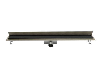 Sprchový žlab SteelOne – černý, 1000 mm, instalace ke stěně
