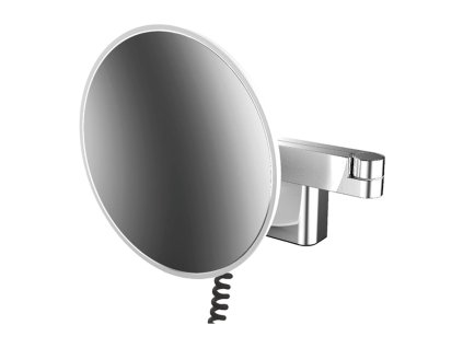 Emco Cosmetic mirrors Evo - Holící a kosmetické zrcadlo LED, 2 otočná ramena se šroubovitým kabelem a vypínačem, 5 násobné zvětšení, chrom 109506040