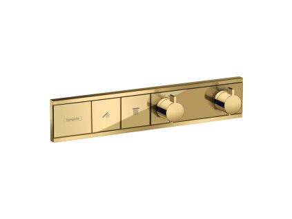 Hansgrohe RainSelect termostat pro podomítkovou instalaci pro 2 spotřebiče, leštěný vzhled zlata 15380990