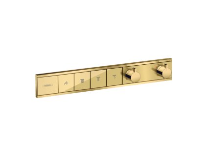 Hansgrohe RainSelect Termostat pro podomítkovou instalaci pro 4 spotřebiče, leštěný vzhled zlata 15382990