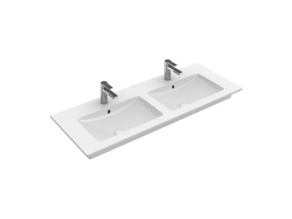 Villeroy & Boch Venticello - Dvojumyvadlo na skříňku 1300x500 mm pro dvě 1-otvorové baterie, alpská bílá 4111DL01