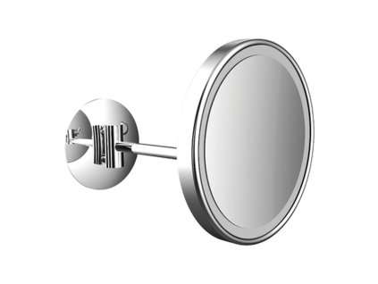 Emco Cosmetic mirrors Pure LED - Nástěnné kulaté LED-holící a kosmetické zrcadlo s osvětleným dotykovým senzorem a přímé připojení, 3 násobné zvětšování, chrom 109406007