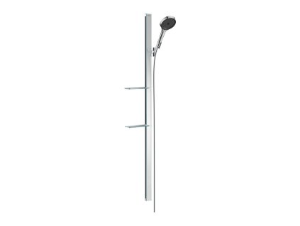 Hansgrohe Rainfinity sprchová sada 130 3jet EcoSmart s tyčí 150 cm a poličkou na mýdlo, chrom 27674000