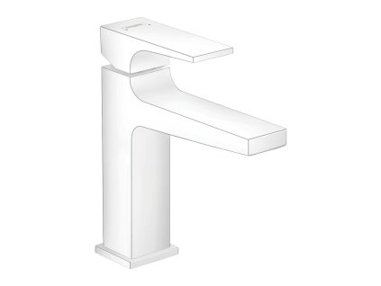 Hansgrohe Metropol Umyvadlová baterie 110 s plnou pákou a odtokovou soupravou Push-Open, matná bílá 32507700
