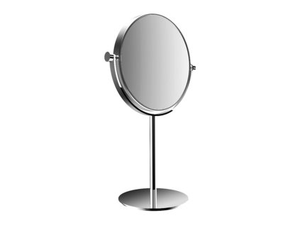 Emco Cosmetic mirrors Pure - Stojící kulaté holicí a kosmetické zrcadlo, Ø 177 mm, 3 násobné zvětšování, chrom 109400116
