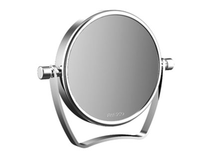 Emco Cosmetic mirrors Pure - Stojící kulaté cestovní zrcadlo, Ø 83 mm, 5 násobné zvětšování, chrom 109400123