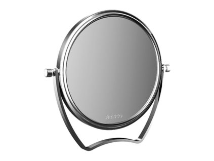 Emco Cosmetic mirrors Pure - Stojící kulaté cestovní zrcadlo, Ø 139 mm, 5 násobné zvětšování, chrom 109400125