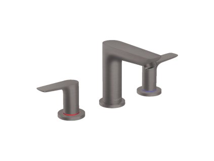 Hansgrohe Talis E 3-otvorová umyvadlová baterie s odtokovou soupravou s táhlem, kartáčovaný černý chrom 71733340