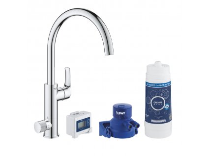 Grohe Blue Pure Eurosmart - Páková dřezová baterie s filtrační funkcí, J-výpusť, chrom 30383000