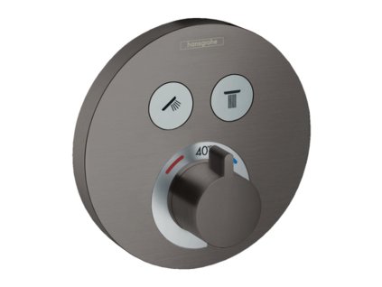 Hansgrohe ShowerSelect S Termostat pod omítku pro 2 spotřebiče, kartáčovaný černý chrom 15743340