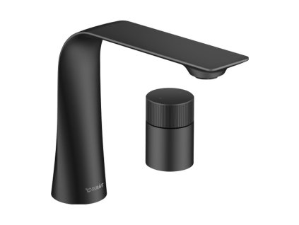 Duravit D.1 - 2-otvorová umyvadlová baterie M s otočným ovládáním, černá matná D11120009046