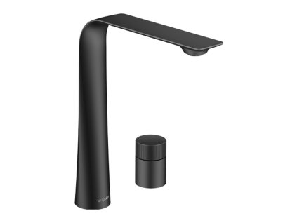 Duravit D.1 - 2-otvorová umyvadlová baterie XL s otočným ovládáním, černá matná D11130009046
