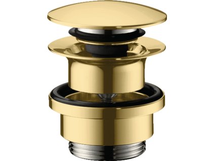 Hansgrohe Odtoková souprava Push-Open pro umyvadlové a bidetové baterie, leštěný vzhled zlata 50100990