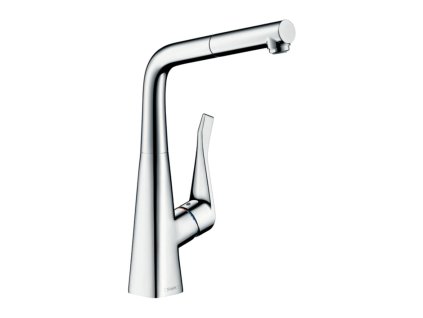 Hansgrohe Metris M71 kuchyňská páková baterie 320, EcoSmart, vytahovatelný výtok, 1jet, chrom 14781000