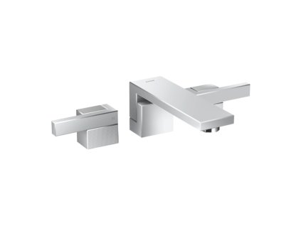 AXOR Edge 3-otvorová umyvadlová baterie pod omítku, pro nástěnnou montáž, s výtokem 190 mm - diamantový brus, chrom 46061000
