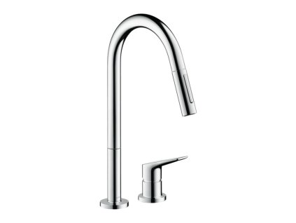 AXOR Citterio M 2-otvorová páková kuchyňská baterie 220 s vytahovací sprškou EcoSmart, chrom 34824000