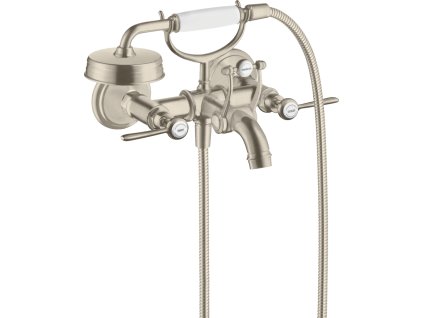 AXOR Montreux Vanová baterie se dvěma ovládacími prvky s instalací na stěnu, s páčkovými rukojeťmi, kartáčovaný nikl 16551820