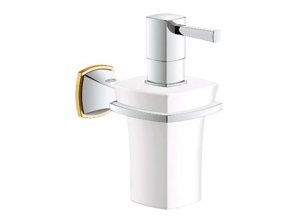 GROHE Grandera - Držák s keramickým dávkovačem mýdla, chrom / zlatá 40627IG0