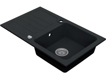 Vima 910 - Granitový dřez s odkapávací plochou 780x480x165mm, tmavý grafit matný