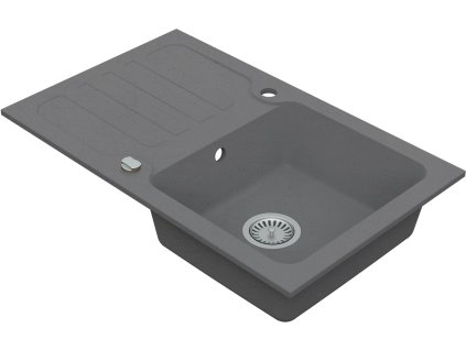 Vima 911 - Granitový dřez s odkapávací plochou 780x480x165 mm, šedá