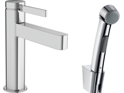 Hansgrohe Finoris Páková umyvadlová baterie 110 s ruční sprchou Bidette a sprchovou hadicí 160 cm, chrom 76210000