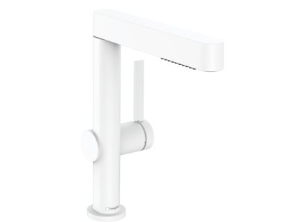 Hansgrohe Finoris Páková umyvadlová baterie 230 s vytažitelnou sprškou, 2jet a odtokovou soupravou Push-Open, matná bílá 76063700