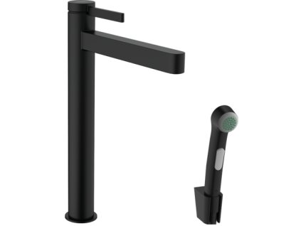Hansgrohe Finoris Páková umyvadlová baterie 260 s ruční sprchou Bidette a sprchovou hadicí 160 cm, matná černá 76220670
