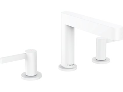 Hansgrohe Finoris 3-otvorová umyvadlová baterie110 s odtokovou soupravou Push-Open, matná bílá 76033700