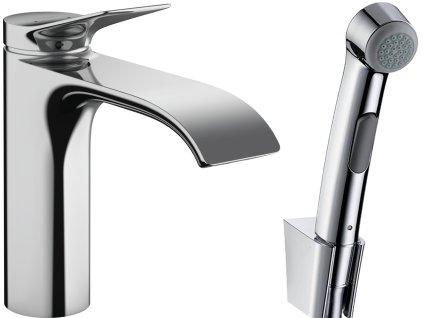 Hansgrohe Vivenis Páková umyvadlová baterie s ruční sprchou Bidette a sprchovou hadicí 160 cm, chrom 75210000