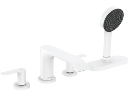 Hansgrohe Vivenis Čtyřotvorová baterie na okraj vany s tělesem sBox, matná bílá 75444700