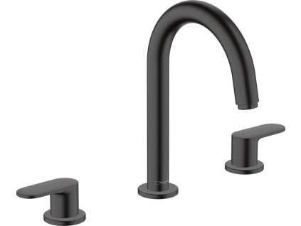 Hansgrohe Vernis Blend 3-otvorová umyvadlová armatura s odtokovou soupravou s táhlem, matná černá 71553670